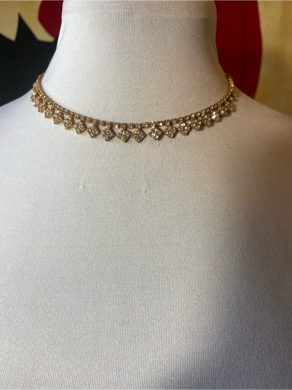 Vintage Gold Crystal Fringe Choker Necklace - Women Jewelry